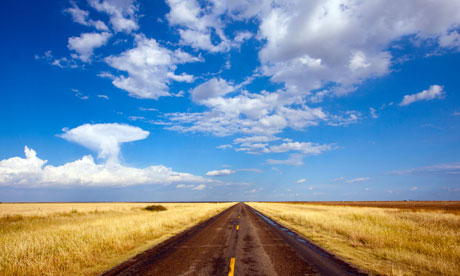 Clouds above road